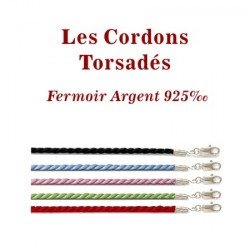 Cordon torsadé - fermoir argent