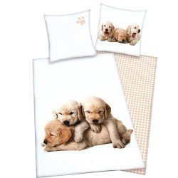 Parure de lit enfant motif petits Chiens