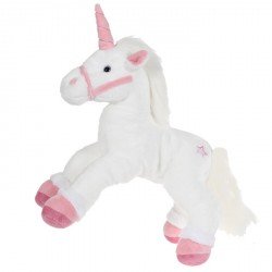 Peluche licorne blanche et rose
