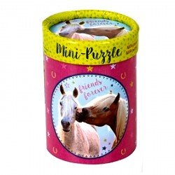 Mini puzzle rond Chevaux amis pour toujours