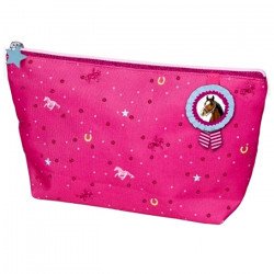 Trousse de toilette rose Chevaux