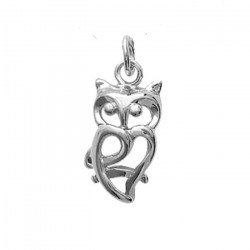 Pendentif Hibou argent et chaine