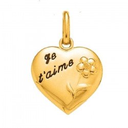 Pendentif Je t'aime - plaqué or