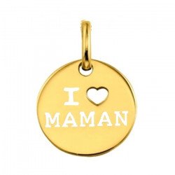 Pendentif I love maman plaqué or et chaîne
