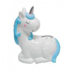 Tirelire bleue motif Chevaux