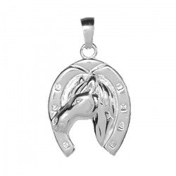 Pendentif Tête de cheval dans fer - argent
