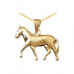 Pendentif Cheval au pas plaqué or