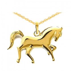 Pendentif Cheval vaillant plaqué or