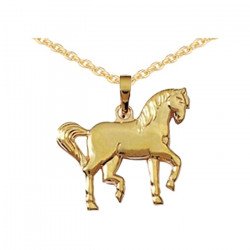 Pendentif Cheval tranquille plaqué or