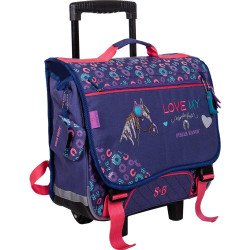 Cartable à roulettes Cheval Love