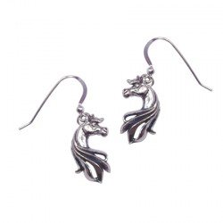 Boucles d'oreilles Tête de cheval design argent