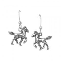Boucles d'oreilles Poulain au galop - argent