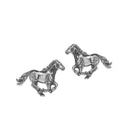 Boucles d'oreilles Cheval au galop argent