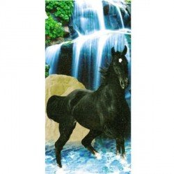 Serviette de plage Cheval devant une cascade