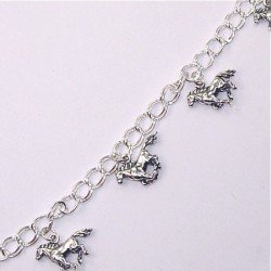 Bracelet argent breloques chevaux