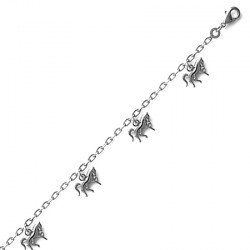Bracelet breloques chevaux - argent