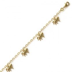 Bracelet pampilles chevaux plaqué or