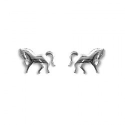 Boucles d'oreilles Cheval vaillant - argent