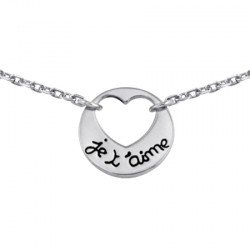 Collier Je t'aime argent