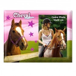 Cadre photo rose Cheval à la barriere