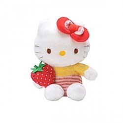 Peluche Hello Kitty au jardin - 14 cm