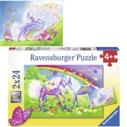 Puzzle Chevaux et papillons - 2 x 24 pièces