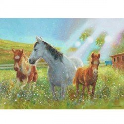 Puzzle Chevaux dans la prairie - 100 pièces