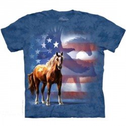 Tee shirt Cheval bannière américaine