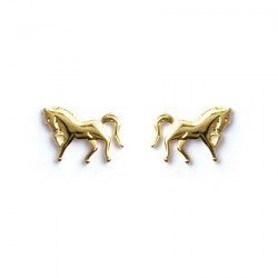 Boucles d'oreilles Cheval vaillant - plaqué or