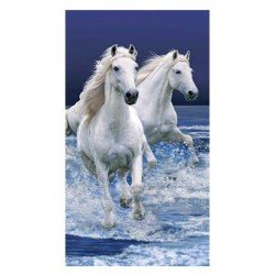 Serviette de Plage Chevaux Blancs