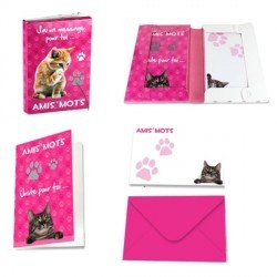 Cartes d'invitation Chat Amis mots