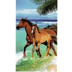 Serviette de plage Chevaux dans la mer