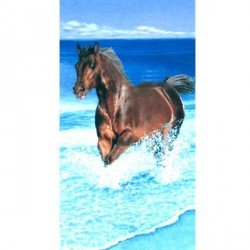 Serviette de plage Cheval Ecume - 95 x 175 cm