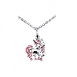 Collier Cheval argent - rose