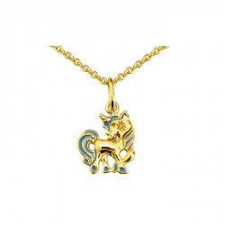 Collier et boucles d'oreilles Cheval po bleu