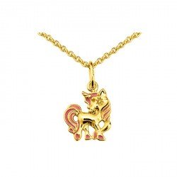 Collier Cheval plaqué or - rose