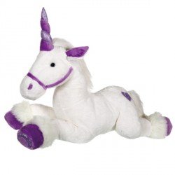 Grande licorne blanche et violet 60 cm