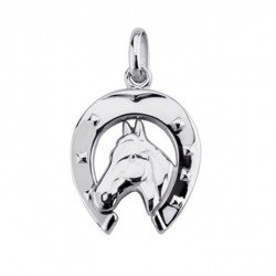 Pendentif tête de cheval relief - argent